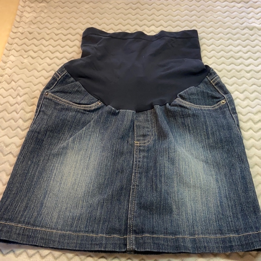 Motherhood Maternity Jean Skirt Small